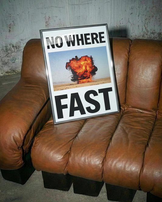 Nowhere Fast, Explosion Wall Art, Bold Typography Print, Minimalist Statement Art, Unframed Poster