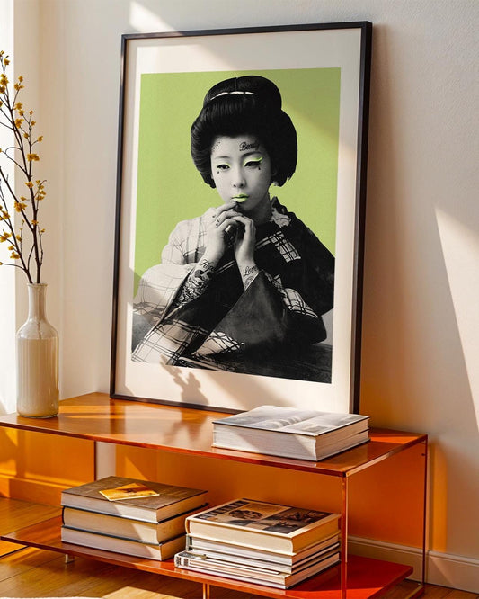 Geisha Art Print | Minimalist Wall Art Print | A5 A4 A3 Unframed Poster