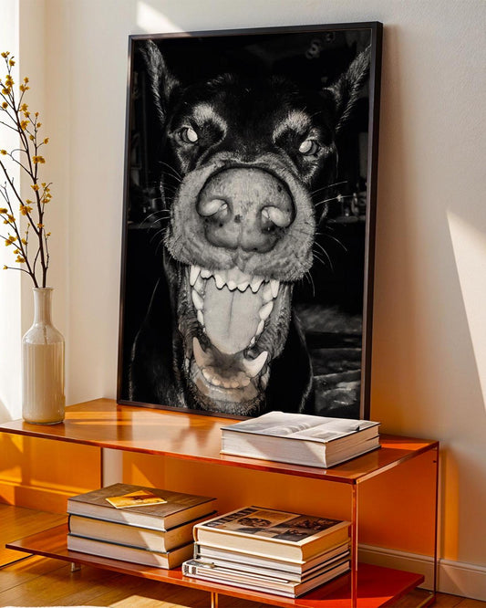 Doberman Dog Art Print | Minimalist Wall Art Print | A5 A4 A3 Unframed Poster