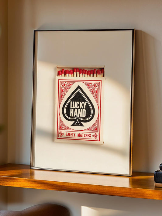 Lucky Hand Matchbox Art Print | Minimalist Wall Art Print | A5 A4 A3 Unframed Poster