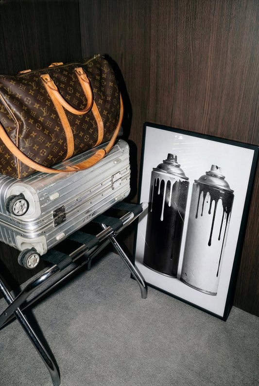 Black and White Spray Paint Print | Minimalist Wall Art Print | A5 A4 A3 Unframed Poster