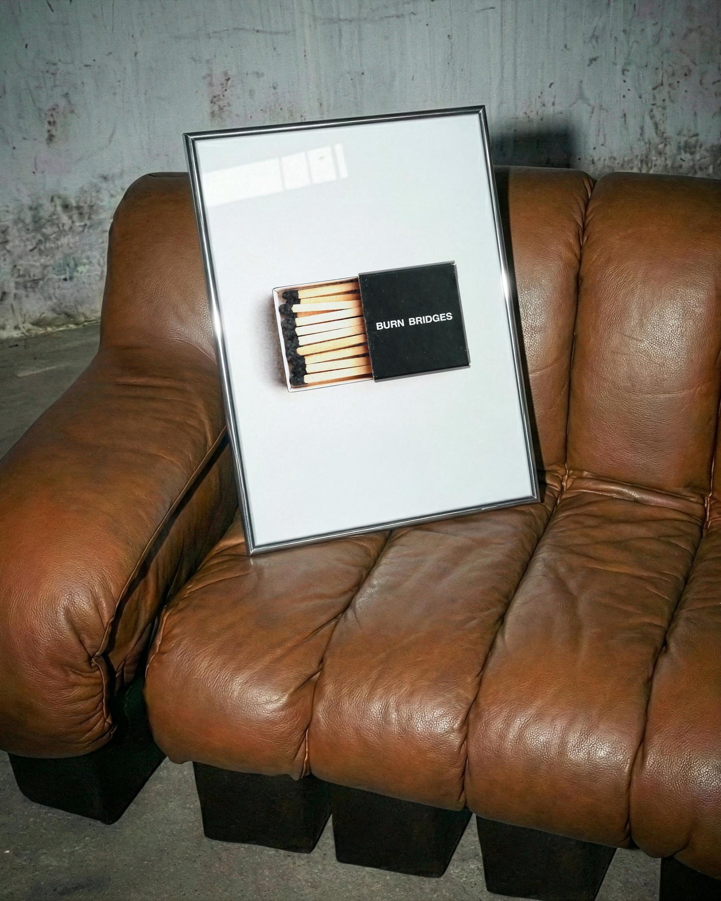 Burn Bridges Matchbox | Minimalist Wall Art Print | A5 A4 A3 Unframed Poster