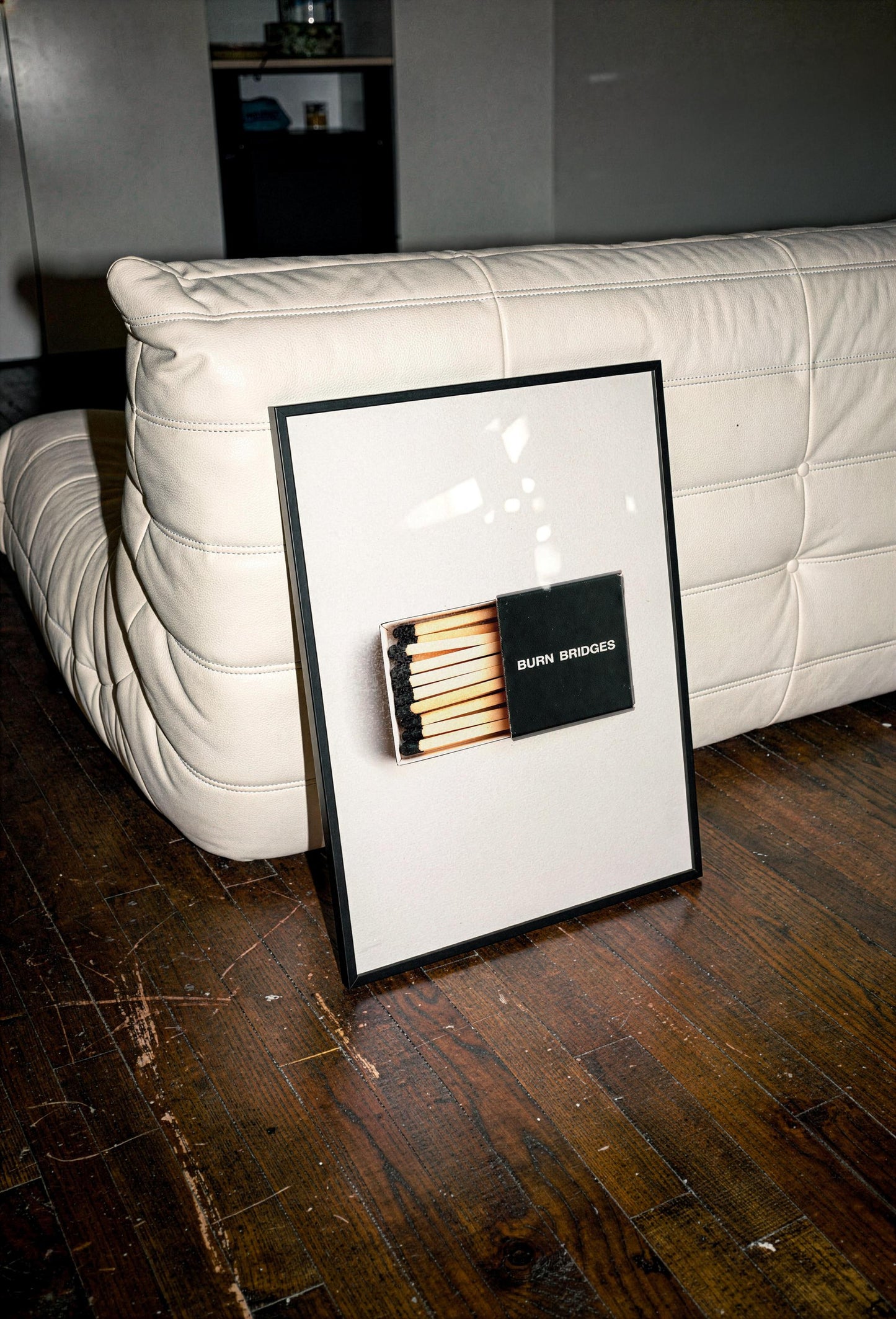 Burn Bridges Matchbox | Minimalist Wall Art Print | A5 A4 A3 Unframed Poster