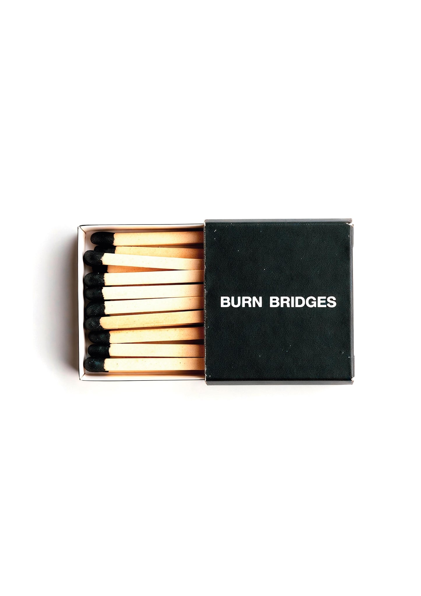 Burn Bridges Matchbox | Minimalist Wall Art Print | A5 A4 A3 Unframed Poster